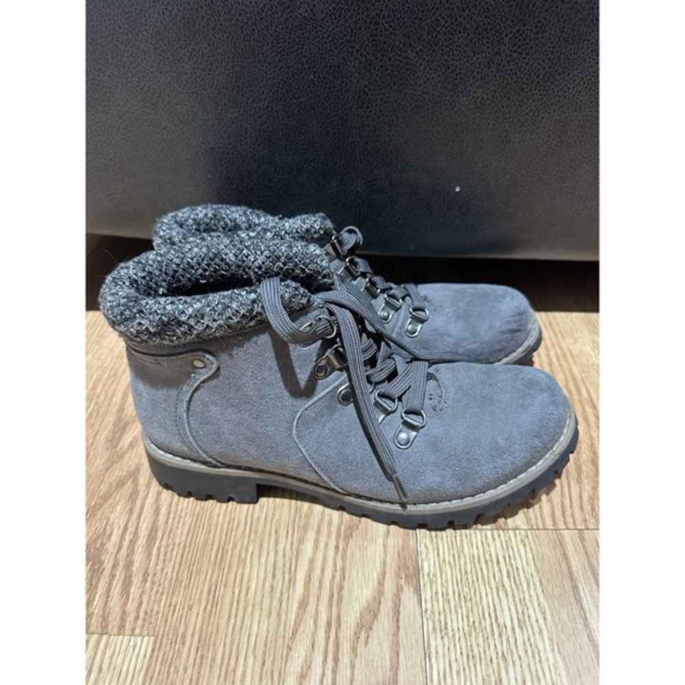 Sonoma‎ Goods For Life Winter Boots Womens 7 M Suede Lace Up Cuban